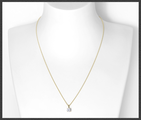 Brillant Anhänger & Kette 585 Gold 1,03ct, Si2